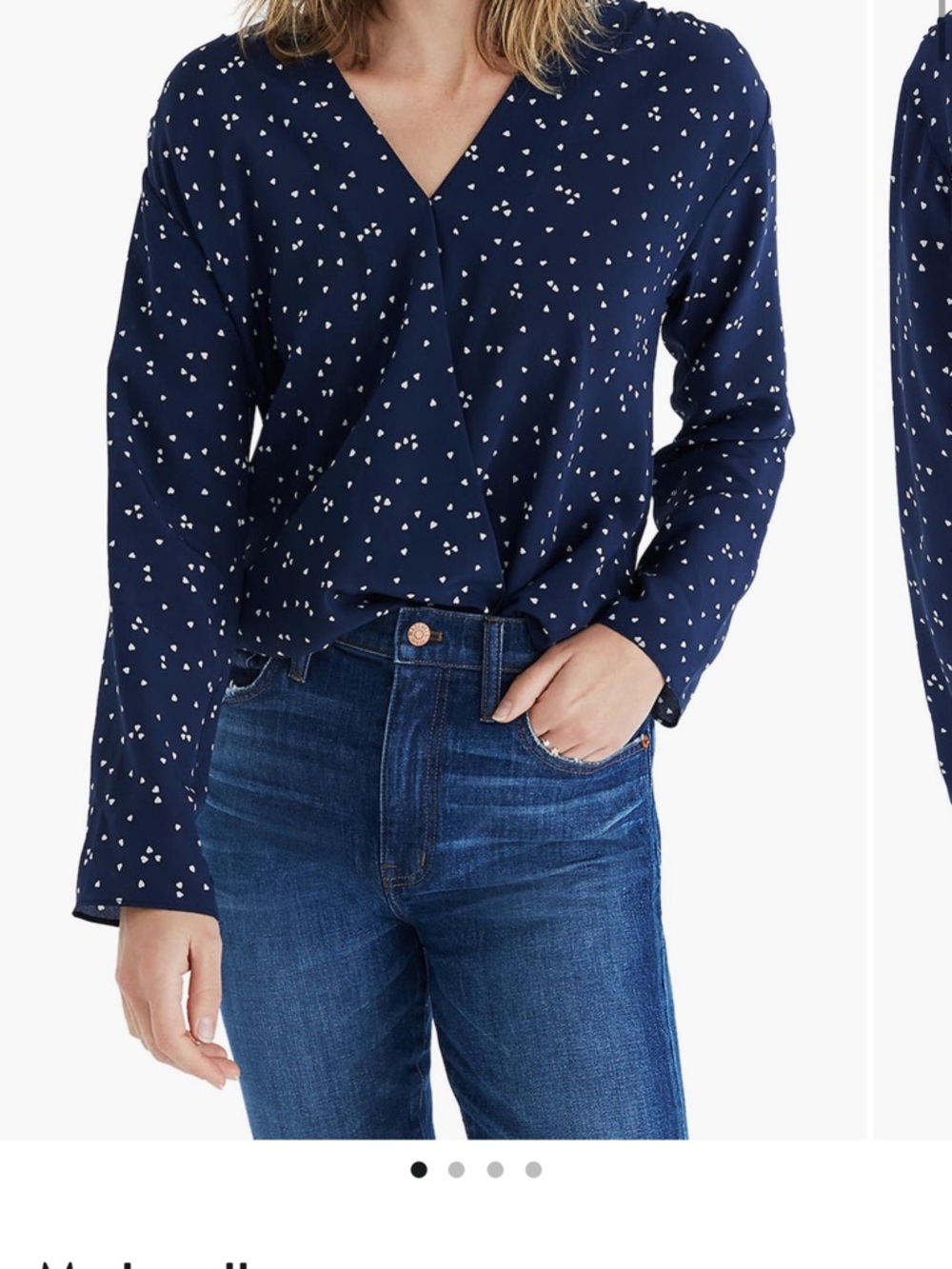 Madewell faux wrap silk top